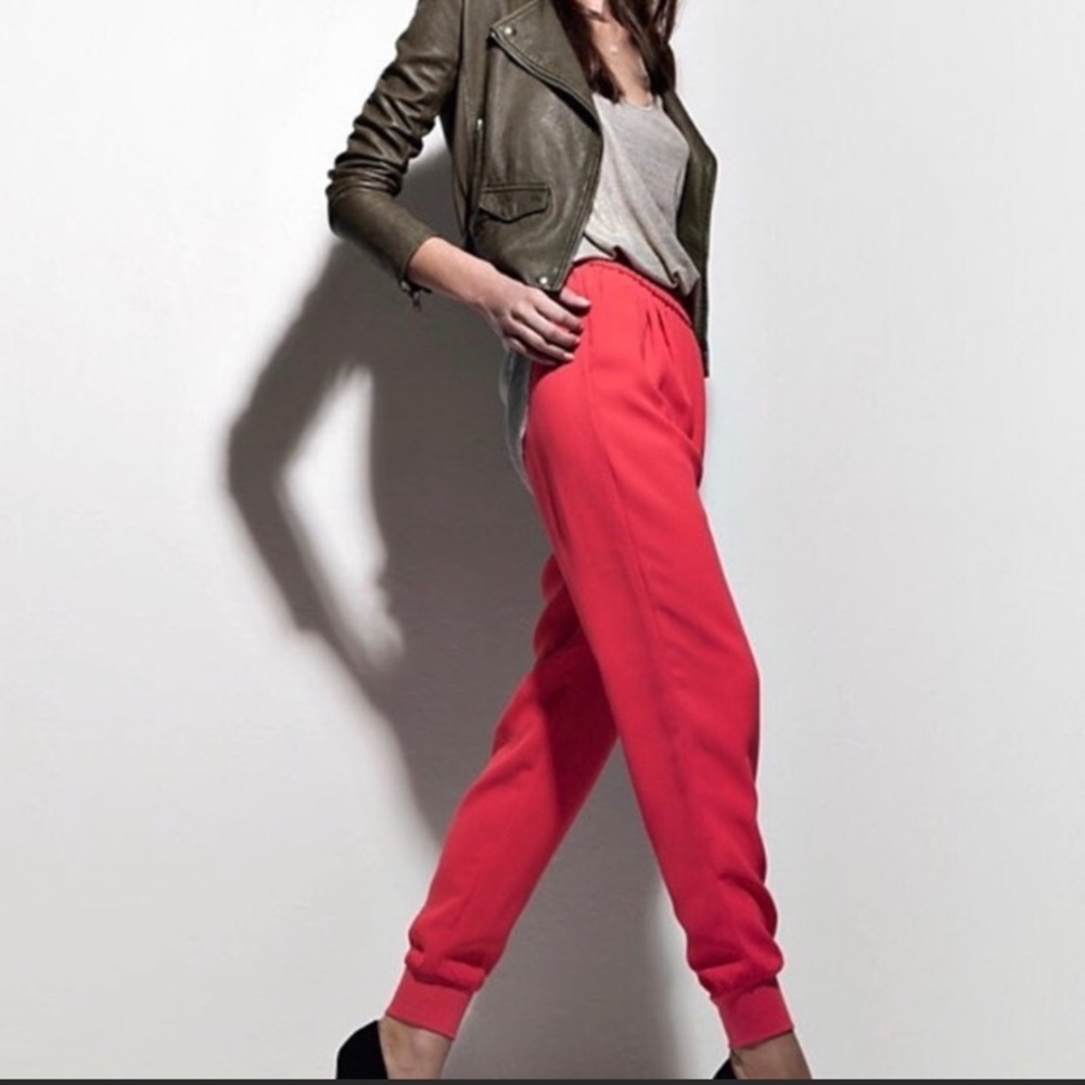 Joie red dress joggers
